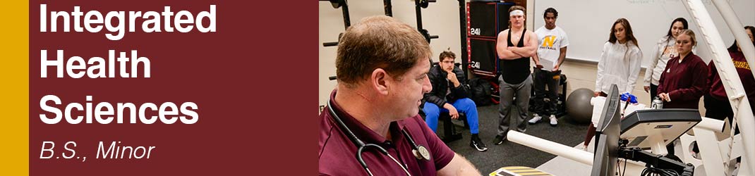 Integrated Health Sciences BS, Minor (MSUN instructor and students looking at readouts onexercise equipment)