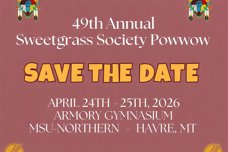 Powwow Save the Date Sweetgrass Society Powwow April 24-25 2026